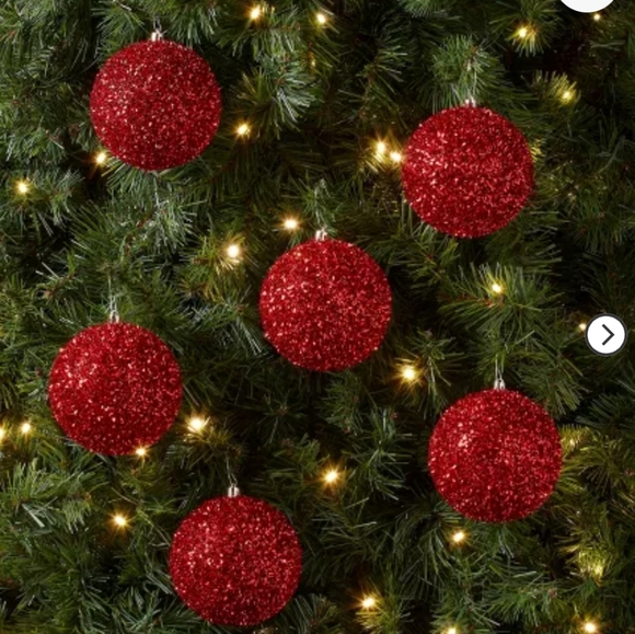Holiday 9ct Tinsel Ball Christmas Tree Ornament Set